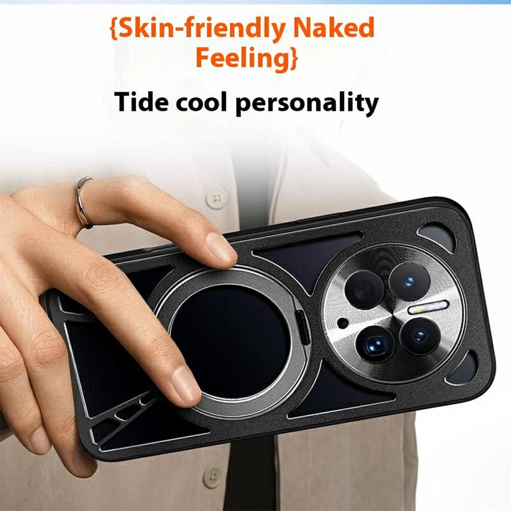 For Huawei Mate 50 4G Case Magnetic Kickstand Hollow Heat Dissipation Silicone+PC+Metal Bumper Phone Cover