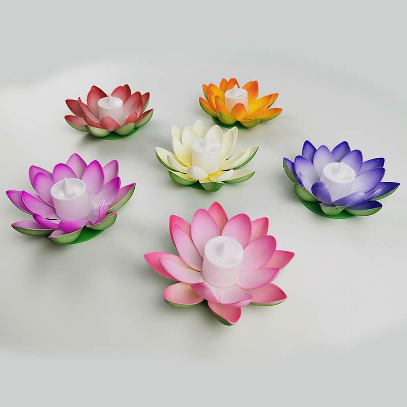 LED Lotus Lantern, Seven-Color Auto-Changing Water Lantern, Ideal for Mid-Autumn and Spring Festivals