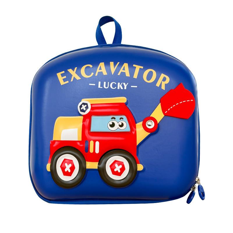 Playful And Stylish Childrens Backpack With Excavator Print Soft Oxford Fabric For Boys And Girls