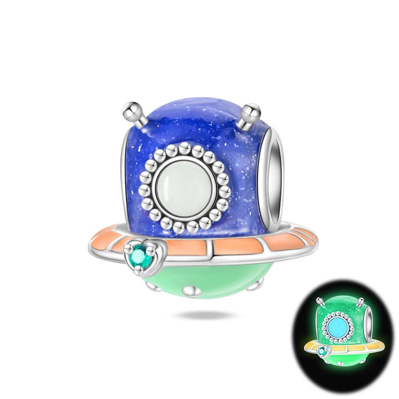 Forest Glow Elf Deer Charm Bead Component Astronaut UFO Bead Components Designed For Authentic Original 3mm Copper Metal Bracelet High Quality Fine