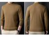 Men's Heavyweight 450g Wool Sweater: Autumn/Winter Casual Half-High Neck Knit Pullover