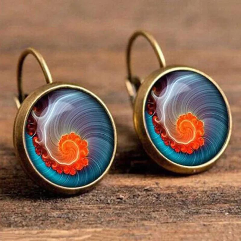 

Новые Бохо Винтажные Геометрические Серьги-капли с круглыми цветами для женщин Модная бижутерия Подарки для вечеринок