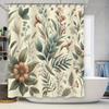 Vintage Floral Print Shower Curtain Waterproof Decorative Home Bathroom Decoration Soft Fabric Easy Hanging Shower Caddies for K