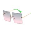 Vintage Square Sunglasses Women Luxury Oversized Rimless Sun Glasses Female Fashion Brand Designer Clear Shades