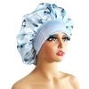 Berretto per capelli Cuffia in raso di seta Cuffia in raso per dormire extra large Confortevole stampa floreale Fascia elastica Trecce da donna ad alta densità Cappello da notte riccio