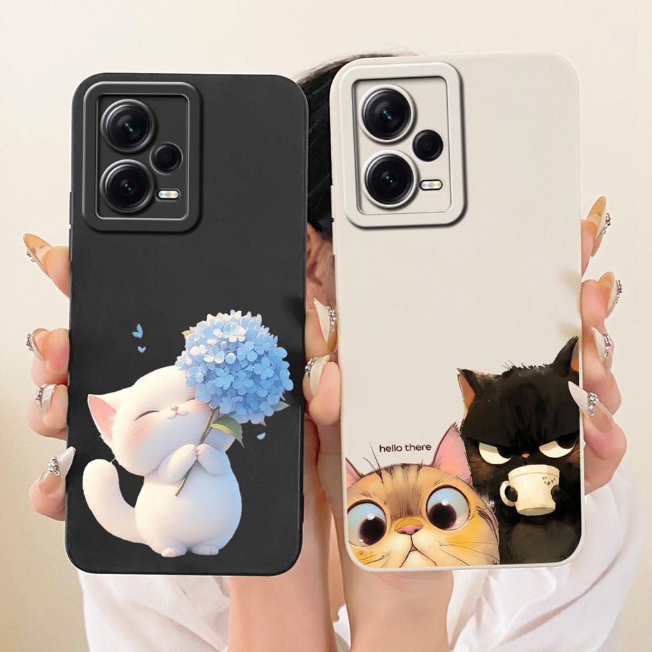 For Xiaomi Redmi Note 12 Pro Plus Case Popular Flower Soft Liquid Silicone Shockproof Cover For Redmi Note 12 Pro Note12 5G Case