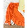Badeanzug für Mädchen (Tween) mit Blumendruck, 2-teilig, Sommer-Badebekleidung für Urlaub & Strand, Kinder-Mädchen-Badeanzug, Farbe Orange, 8 Jahre bis 12 Jahre