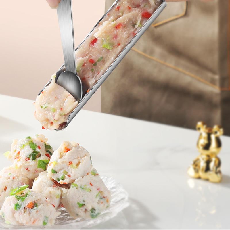 Kitchen 304 Stainless Steel Meatball Maker Tool Squeeze Fish Meatball Beef Meat Ball Round Meatball Tool Kitchen Poultry Tools