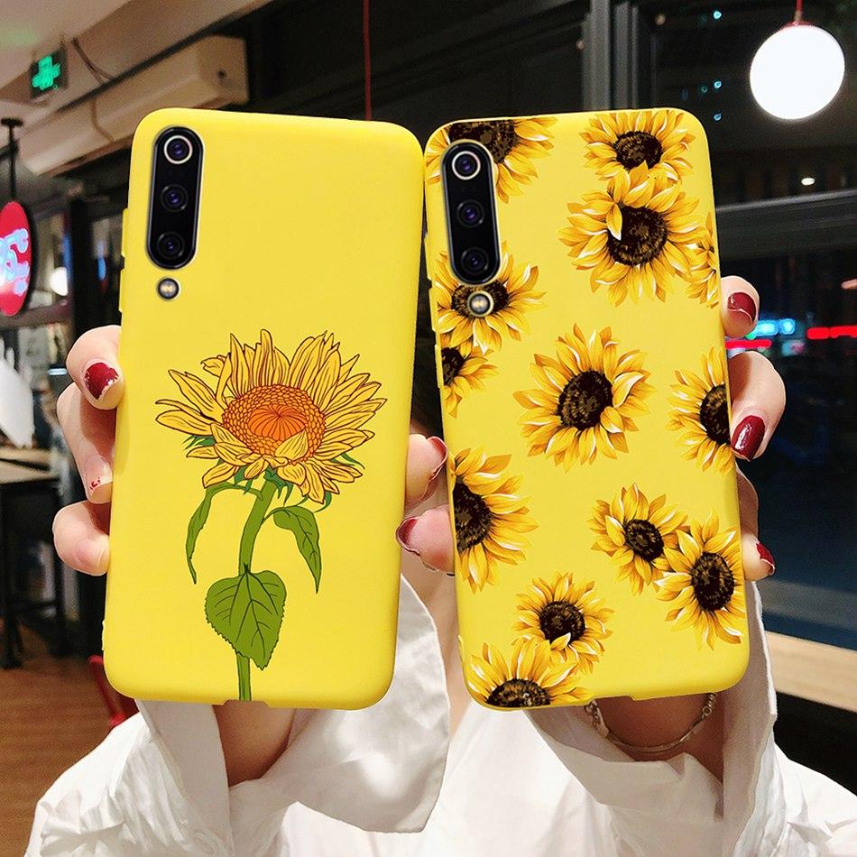 Case For Xiaomi Mi 8 9 Lite SE Fashion Silicone Love Heart Sunflower Phone Case Cute Cover Coque on Mi8 Mi9 9SE 8Lite 9Lite Case
