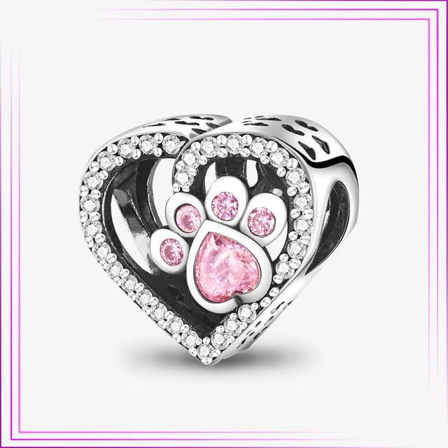 925 Sterling Sølv Hjerte Blomst Luftballong Flamingo Rosa Sjarm Plata De Ley Bil Katt Perle DIY For Originalt Armbånd Smykker