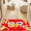 Snake Pattern Spring Festival Door Mat Cartoon Entrance Feet Mat  For Bathroom Front Door