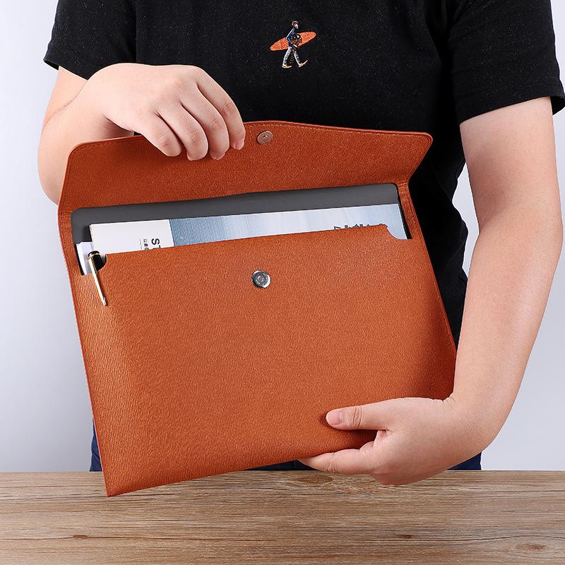 A4 Waterproof File Folder with Magnetic Buckle - Large Capacity Business Office Bag, Logo Customizable