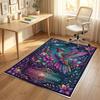 Hummingbird Fantasy Theme Soft Crystal Velvet Rug Custom Name & Text Print Non Slip Floor Rug for Bedroom Living Room
