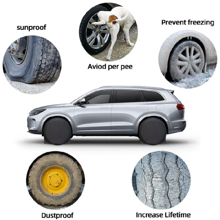 Auto Tire Cover with Handle Waterproof Tire Bag Energy Saving Car Accessory for Easy Transport for  Wheels Up to 65cm