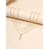 1pc Women's Fashionable Simple Square Multi-Layer Necklace