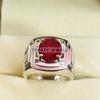 Ruby Oval Cut With 925 Sterling Silver Ring For Men's #B521 JL375684101995