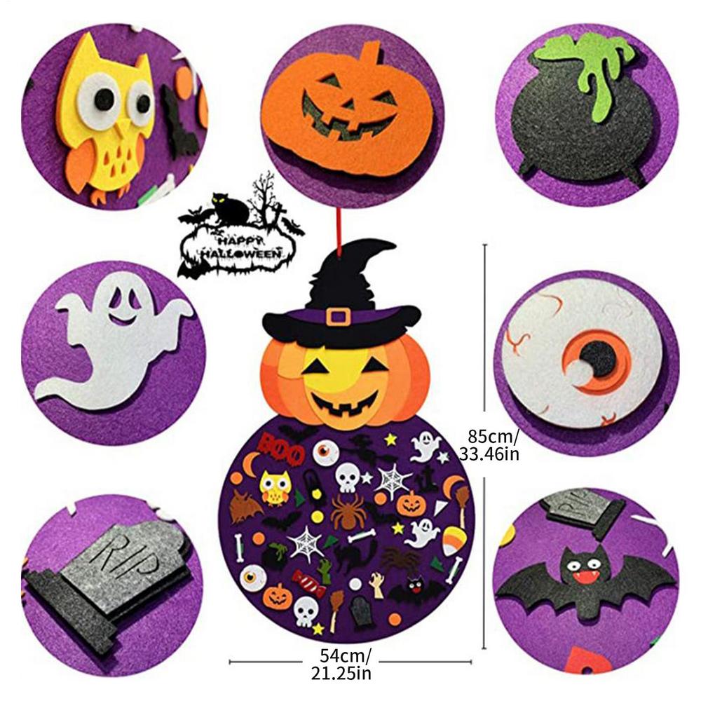 Halloween Decorations Adhesive Felt Decorations Interactive 2.8Ft Ornament Festive Toy for Festival Girl Party Home Activities
