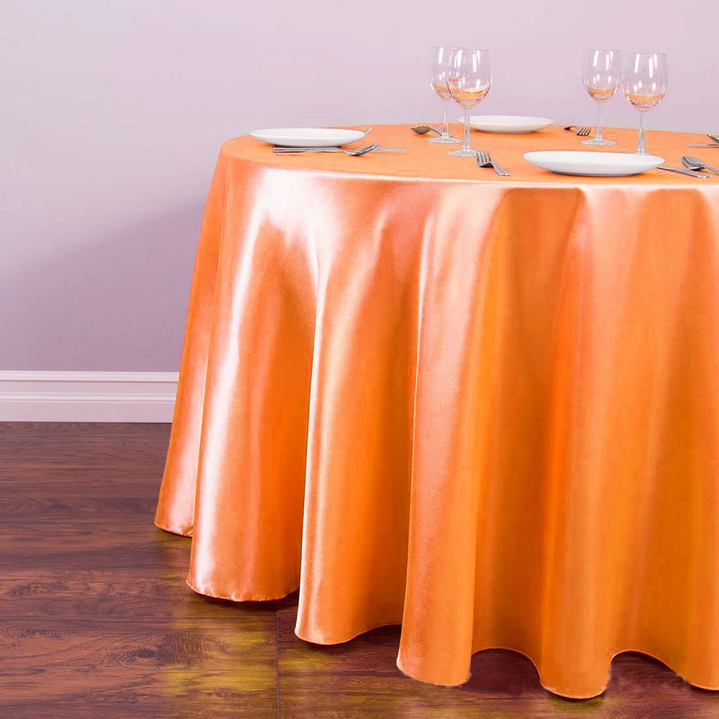 Round Satin Table Cloth Tablecloth Table Cover Overlay For Birthday Wedding Banquet Restaurant Festival Party Supply