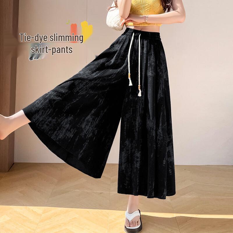 Women s Tie-Dye Ink Wash Cropped Skirt Pants M
