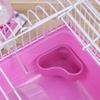 Pet Hamster Cage with Running Wheel Water Bottle Food Portable Carrier House Mice Home Habitat for Going Out, Traveling (Pink)
