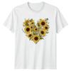 Sunflower Heart Floral Art Design T-Shirt Sunflower Nature Gift For Him And Her