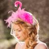 Women Headband 3D Flamingo Design Pink Feather Soft Velvet Fabric Hair Hoop Summer Beach Festival Party Hair Accessory