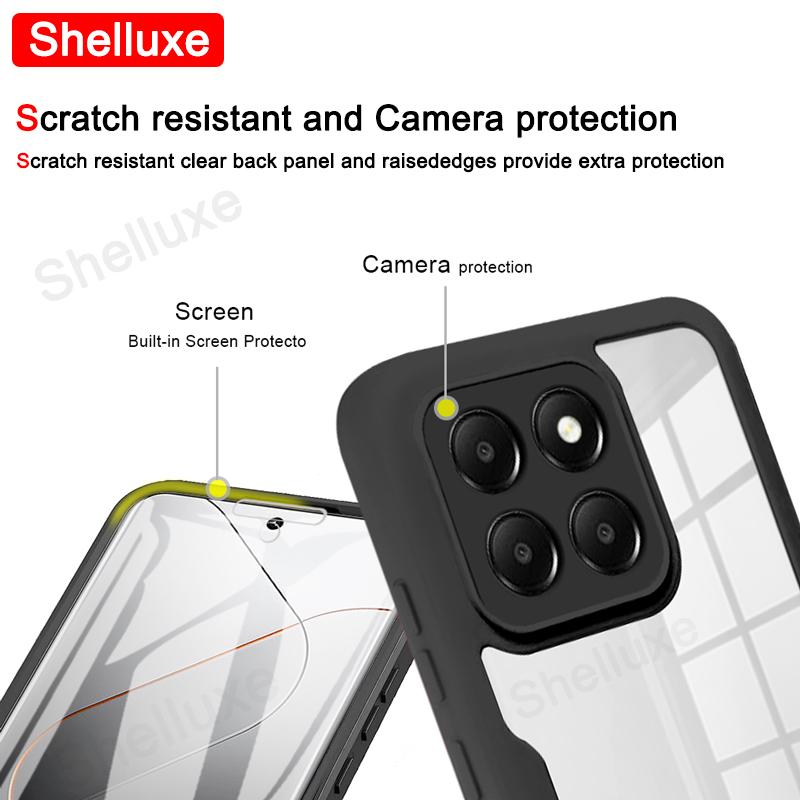 360 Full Body Front+Back Clear Case Shelluxe For Xiaomi 14 14T Pro Mi 14 Mi14 Ultra Mi14T Pro Silicone Double Sided Phone Cover