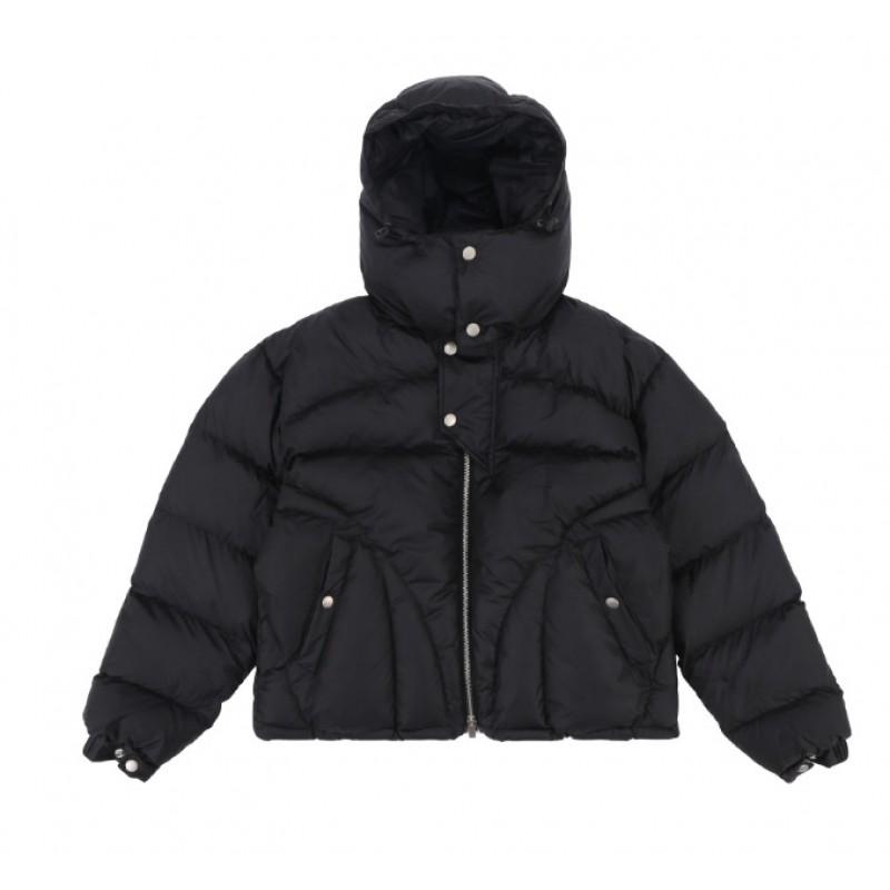 American Style Cotton Puffer Jacket Men Women Couple Winter Warm Loose Fit Hooded Zip Up Coat