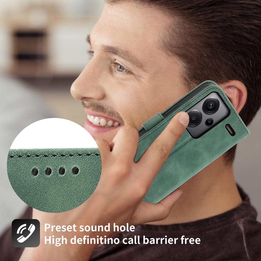DIERFENG DF-03 for Xiaomi Redmi Note 13 Pro+ 5G Leather Case Phone Wallet Stand