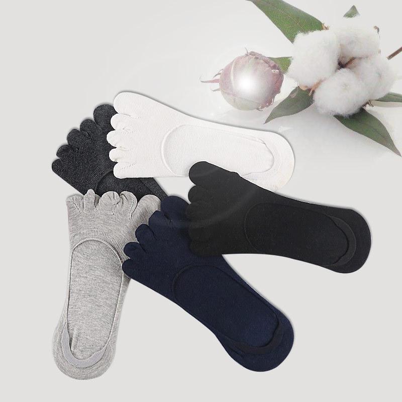New Five-finger Socks Women's Silicone Summer Toe Socks Summer Thin Shallow Mouth Invisible Boat Socks Men