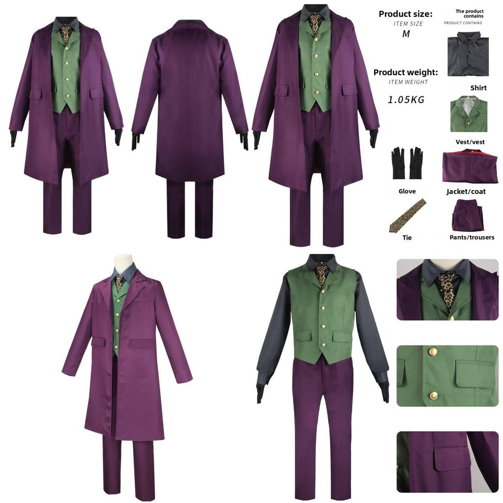 Batman The Dark Knight Joker Heath Ledger Cosplay Suit With Polyester Fabric For Halloween Themed Parties