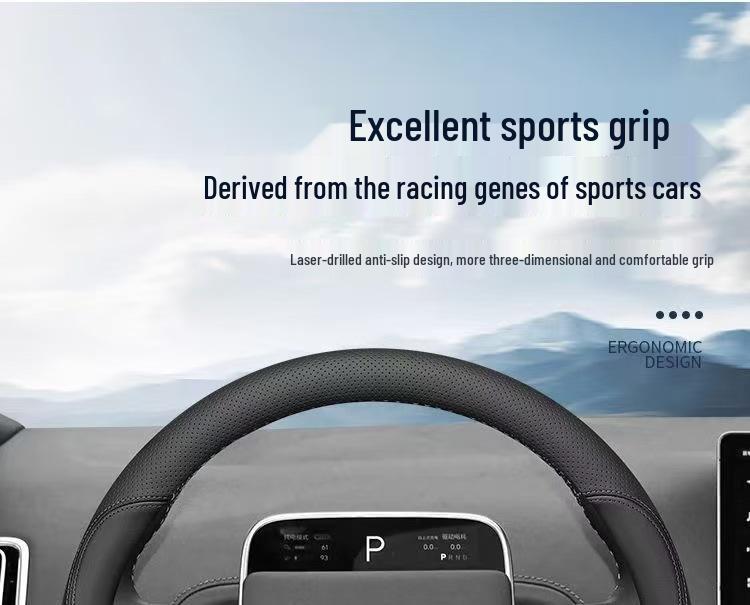 Ideal L6-L9 Steering Wheel Cover: Anti-Slip, Lightweight Nappa Leather, All-Season.