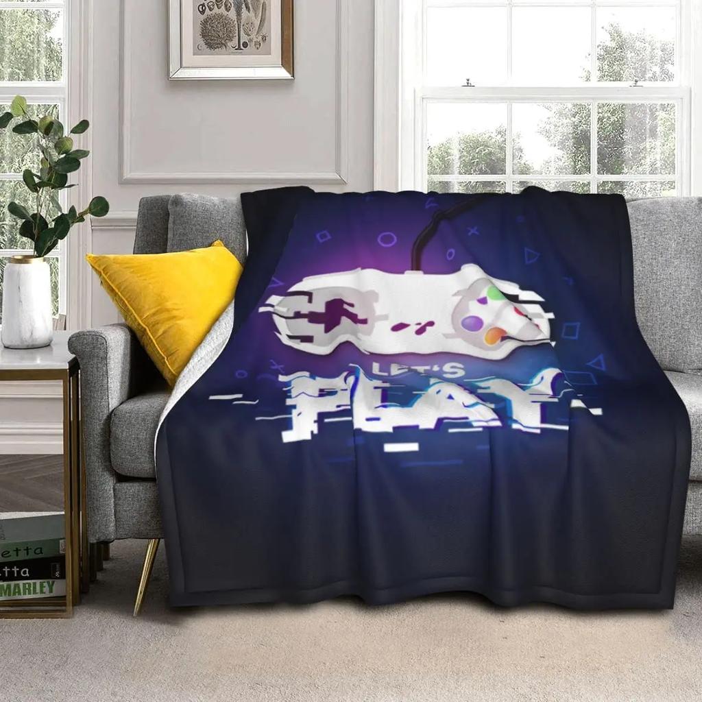 Gamepad Blanket Cool Game Gift For Boys Game Controller Blanket Gaming Video Game Soft Flannel Throw Blankets For Couch For Kids