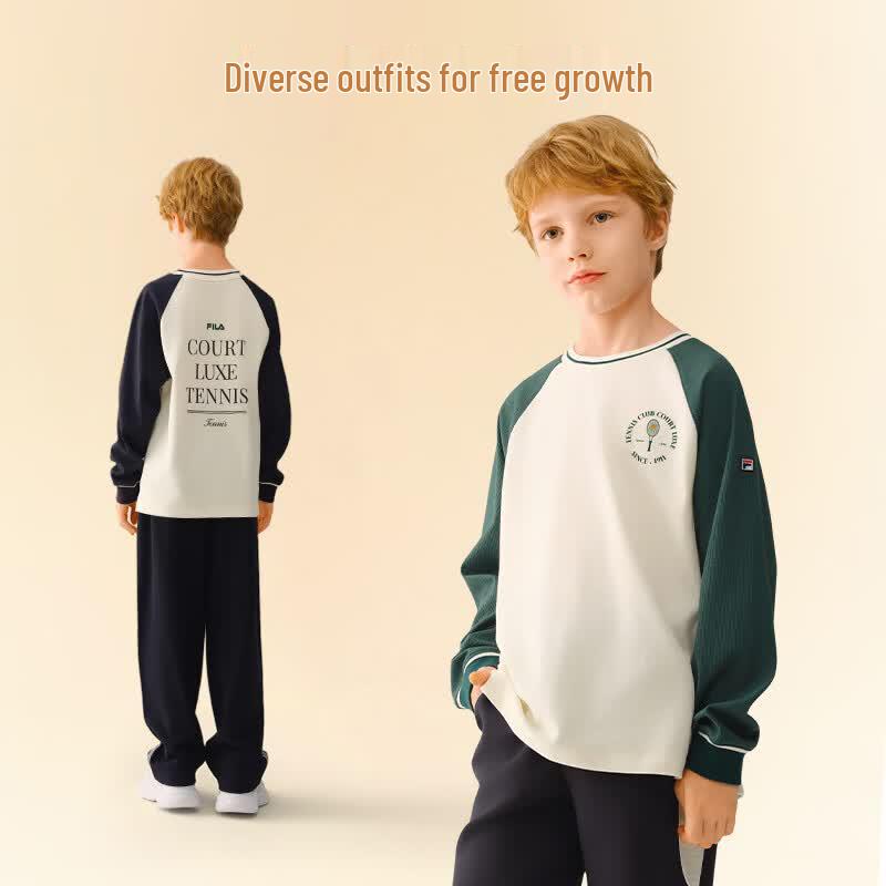 FILA Kids' Boys' Long-Sleeve Colorblock Raglan T-Shirt