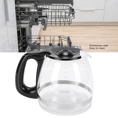 Carafe à café en verre Cafetière en verre Cafetière en verre Facile à nettoyer Résistante à la chaleur et au froid Carafe de rechange pour cafetière avec poignée