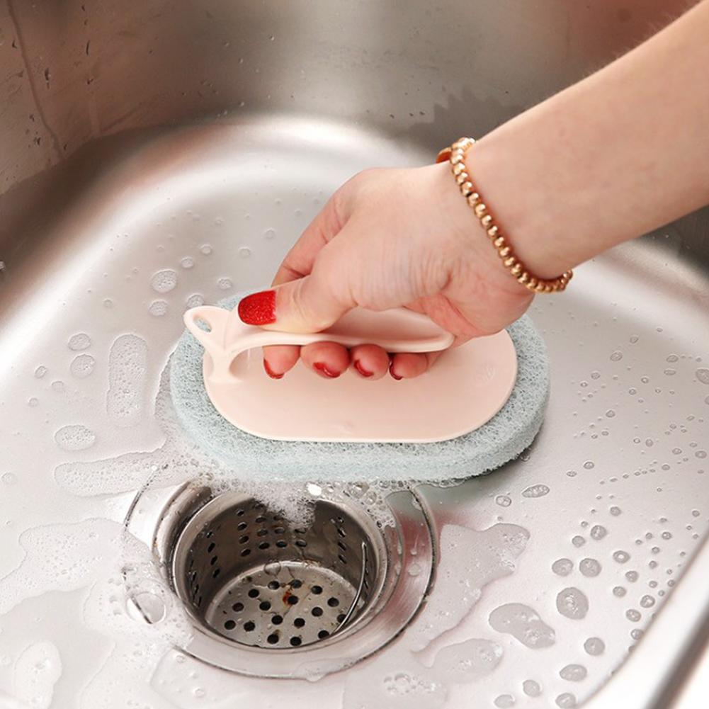 Powerful Sponge Brush with Short Handle for Bathtub Tile Cleaning