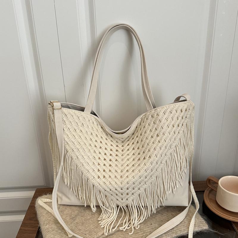 Bolsa de Palha Tecida Bolsa Feminina Bolsas de Ombro de Couro Moda Bolsas Tote de Grande Capacidade Bolsas Transversais Bolsas de Mensageiro de Viagem