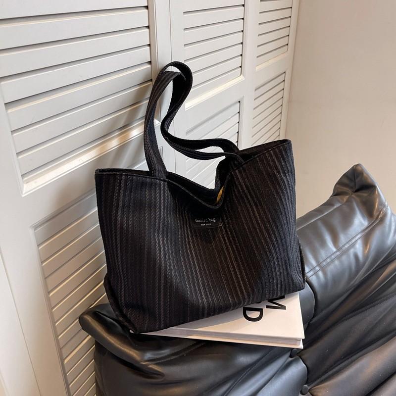 Stylish Canvas Tote Bag For Women With Trendy Stripes Perfect For Shopping And Daily Use