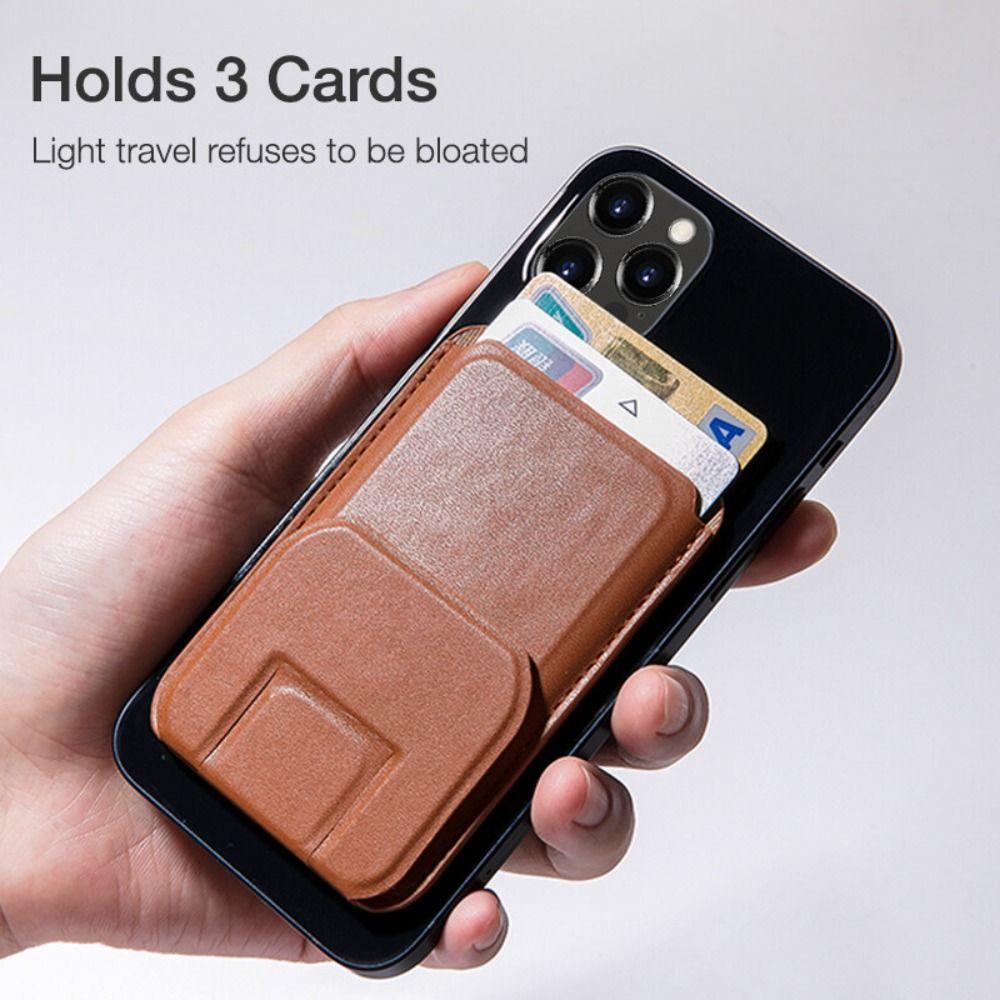Phone Pocket Wallet Case PU Leathe Cell Phone Pouch Portable Phone Bracket  Phone Accessories