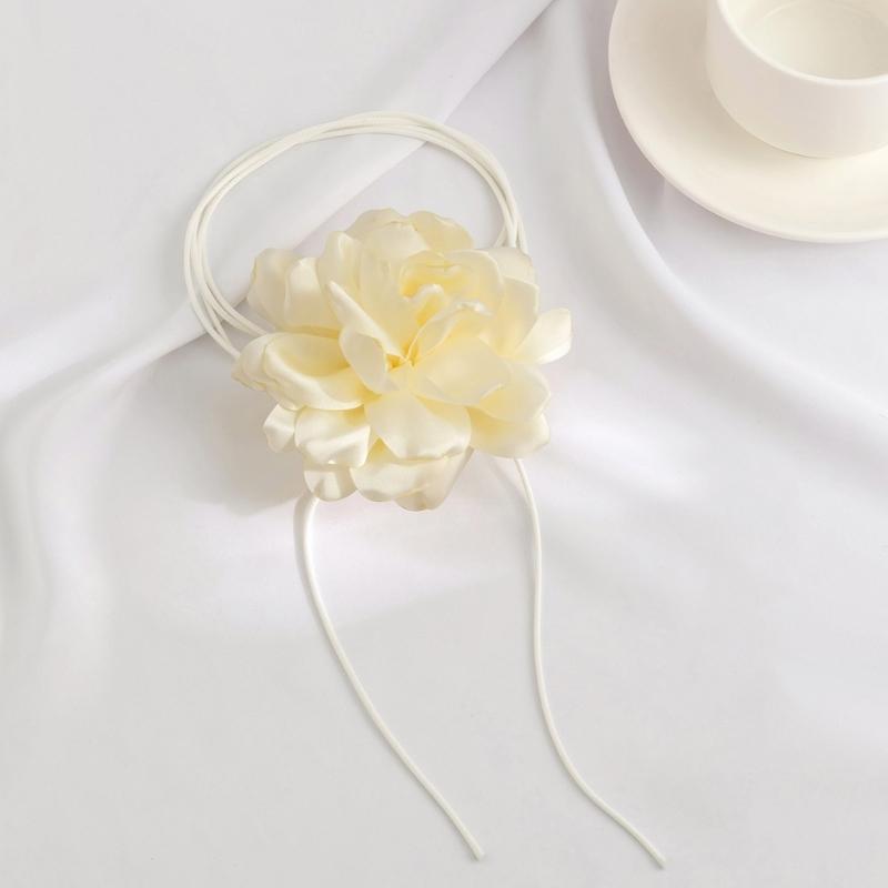 Elegant Rose Flower Clavicle Chain All-matched Necklace Women Bridal Adjustable Choker Mariage Jewelry Y2K Accessories