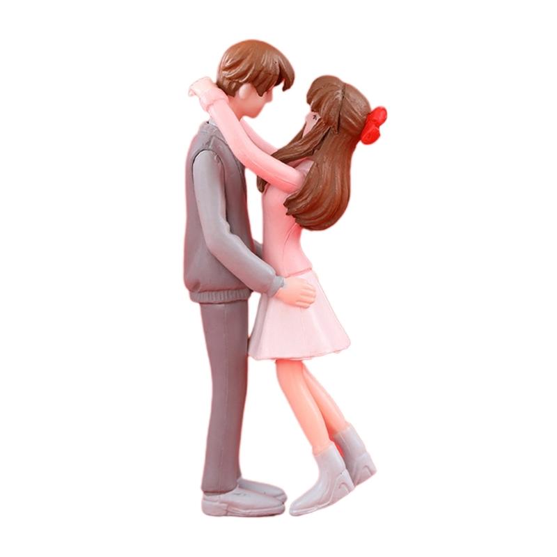 Miniatur Paar Figur Mikrolandschaft Ornament Zubehör Haushalt für Weihnachten Valentinstag Party Dekorationen