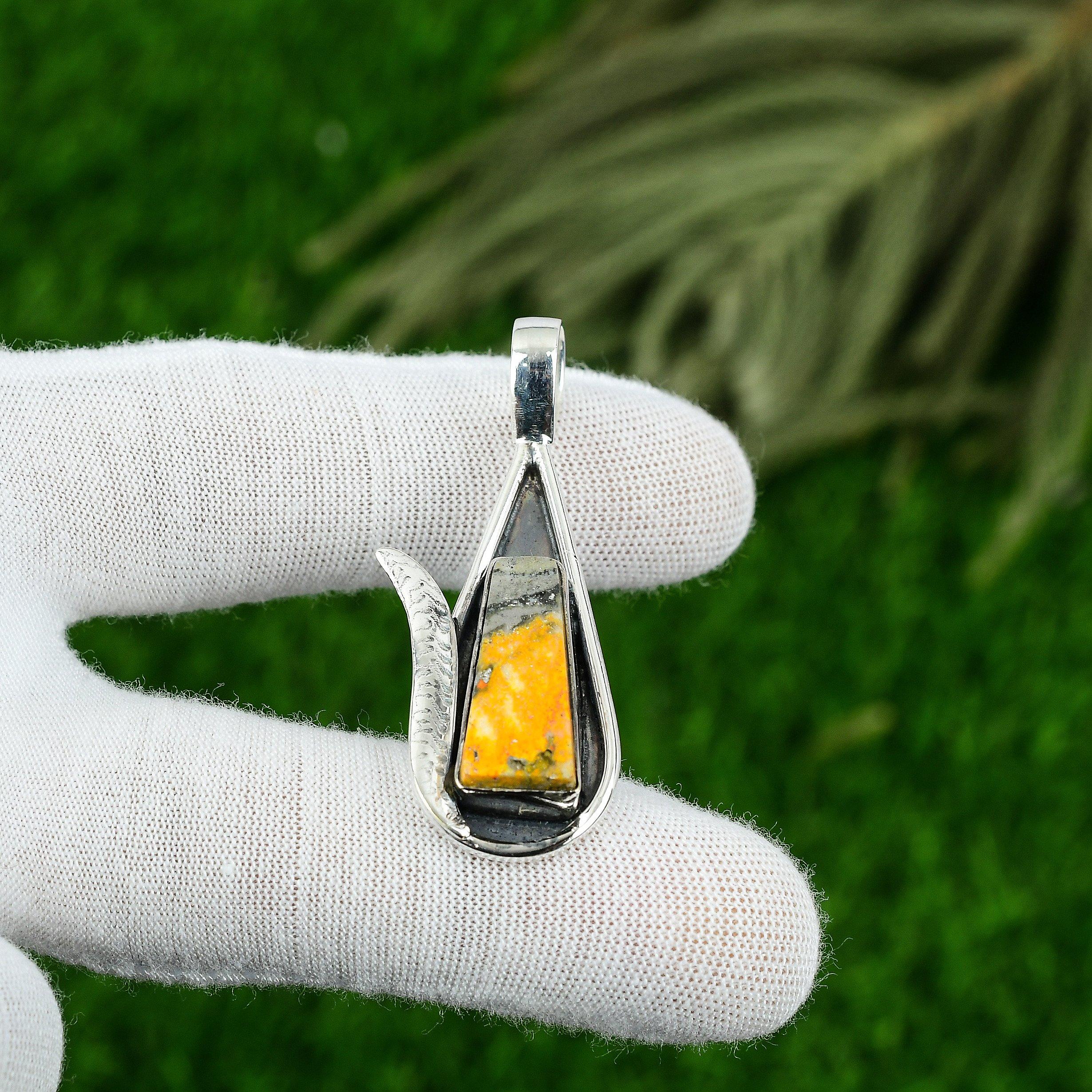 Натуральный кулон из драгоценного камня яшмы шмеля из стерлингового серебра 925 пробы для женщин