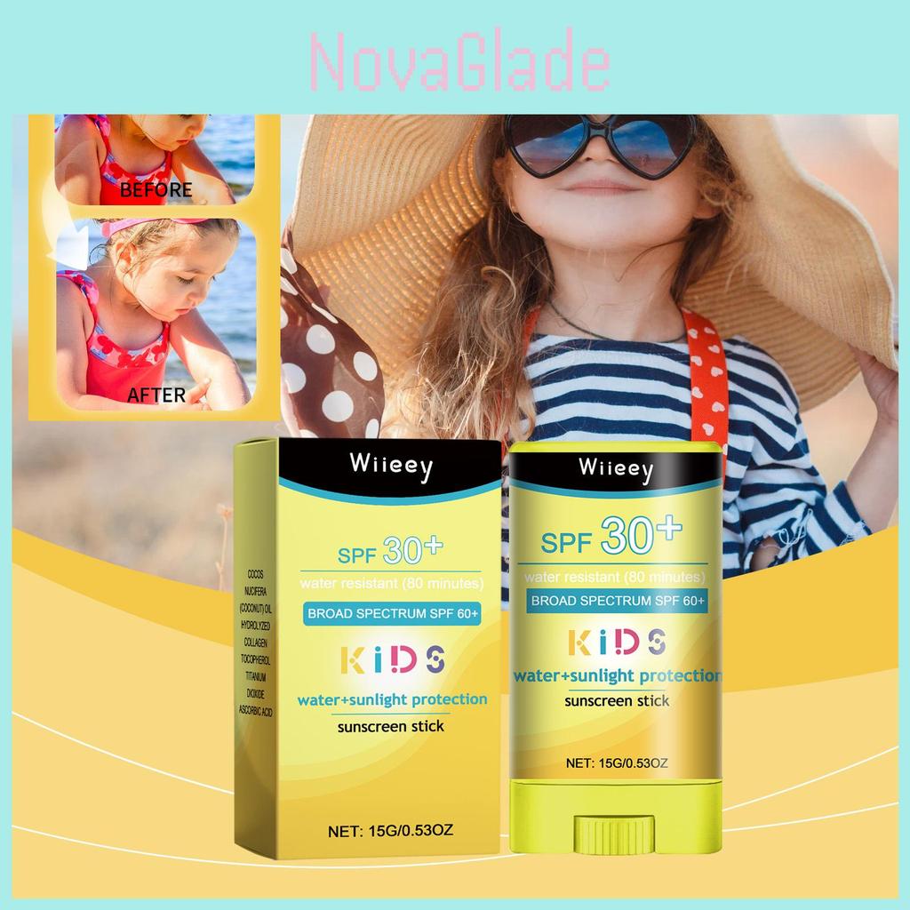 Wieey Childrens Protective Stick Uv Shielding Moisturizing Non-sticky Summer Defense