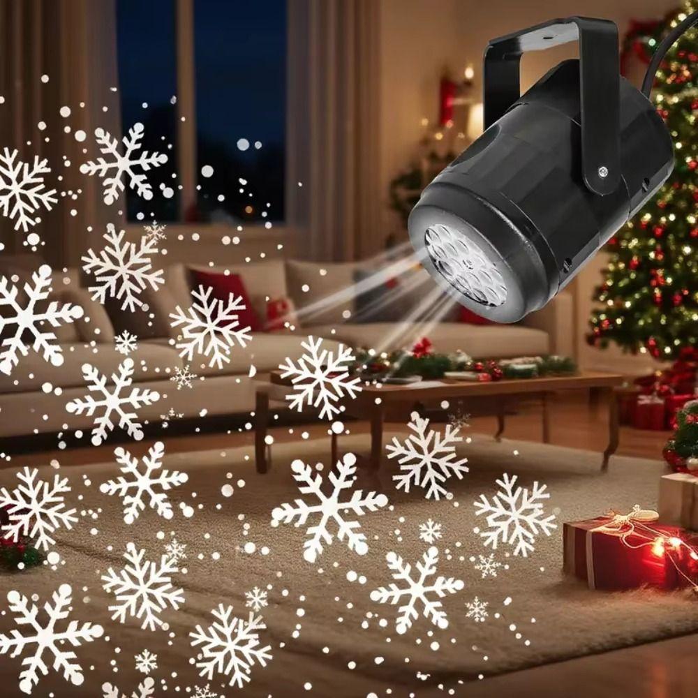 Waterproof Design LED Snowflake Projector Light LED Technology Snowflake Design Laser Projector Light Rotating Patterns