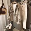 Khaki Hooded Trench Coat Women, New Spring and Autumn Clothes, Short Short Spring Clothes, Spring and Autumn Coat Women's Clothing
