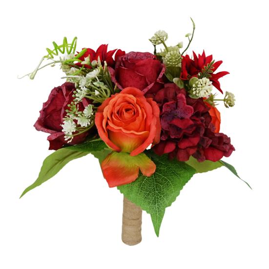 

Artificial Flowers Bouquet Mixed Faux Roses Hydrangea Flower with Stems for Wedding Party Centerpiece Floral Arrangement Table Vase Decor