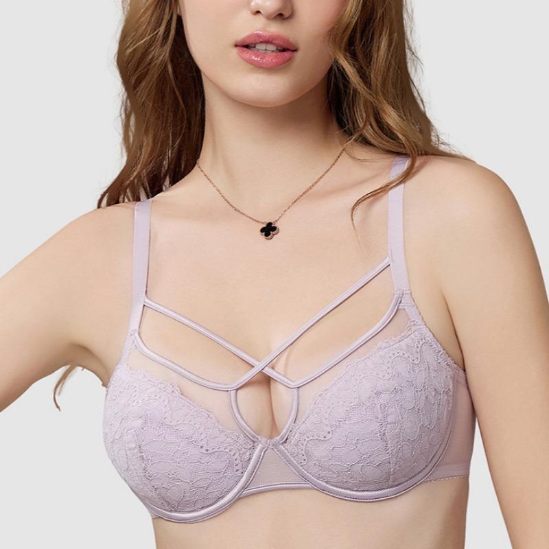 French Sexy Lace Big Chest Small Underwear Women's Push-up Anti-sagging Breathable Thin Bra