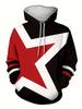 The New Men's Hoodie for the Autumn of 2025 Features a Street Casual and Fashionable 3D Star Print Pattern That Is Soft