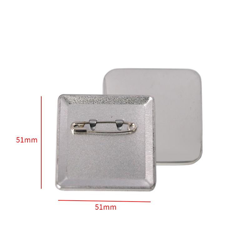 DIY Tinplate Badge Kit: 51x51mm Top & Bottom Covers, Safety Pin for Badge Making
