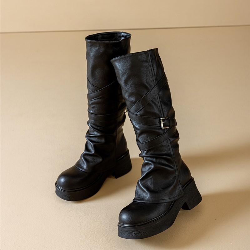 Lady's Riding Boots New Autumn High Heel Boots For Women Fashiona Internal Height Increasing Princess Slim Boots For Women